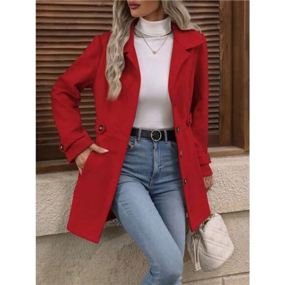 Button Up Long Sleeve Coat - Picture 16 of 16